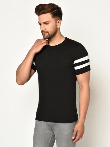 Cotton Side Stripes Half Sleeves Mens Tshirts Roposo Clout